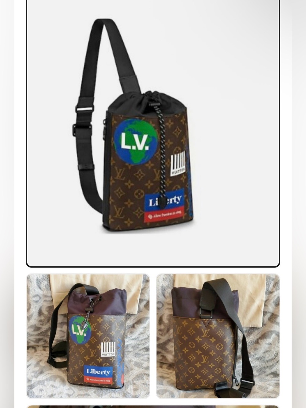 Louis Vuitton Brown Monogram Liberty Sling Bag- Limited Edition Virgil Abloh